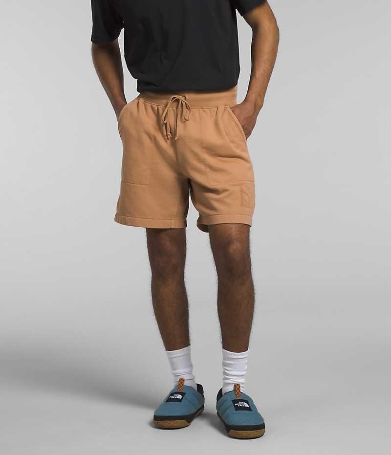 The North Face Garment Dye Fleece Shorts Herre Khaki | DK HOMYN