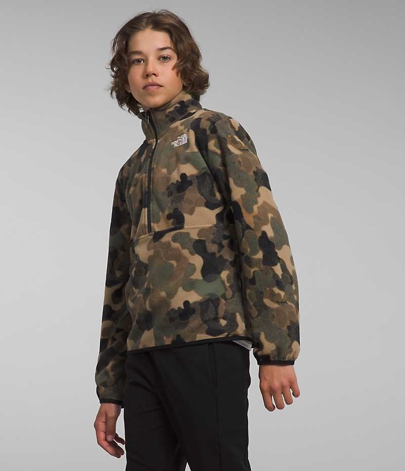 The North Face Glacier ¼-Zip Pullover Drenge Camo | DK GPMSQ