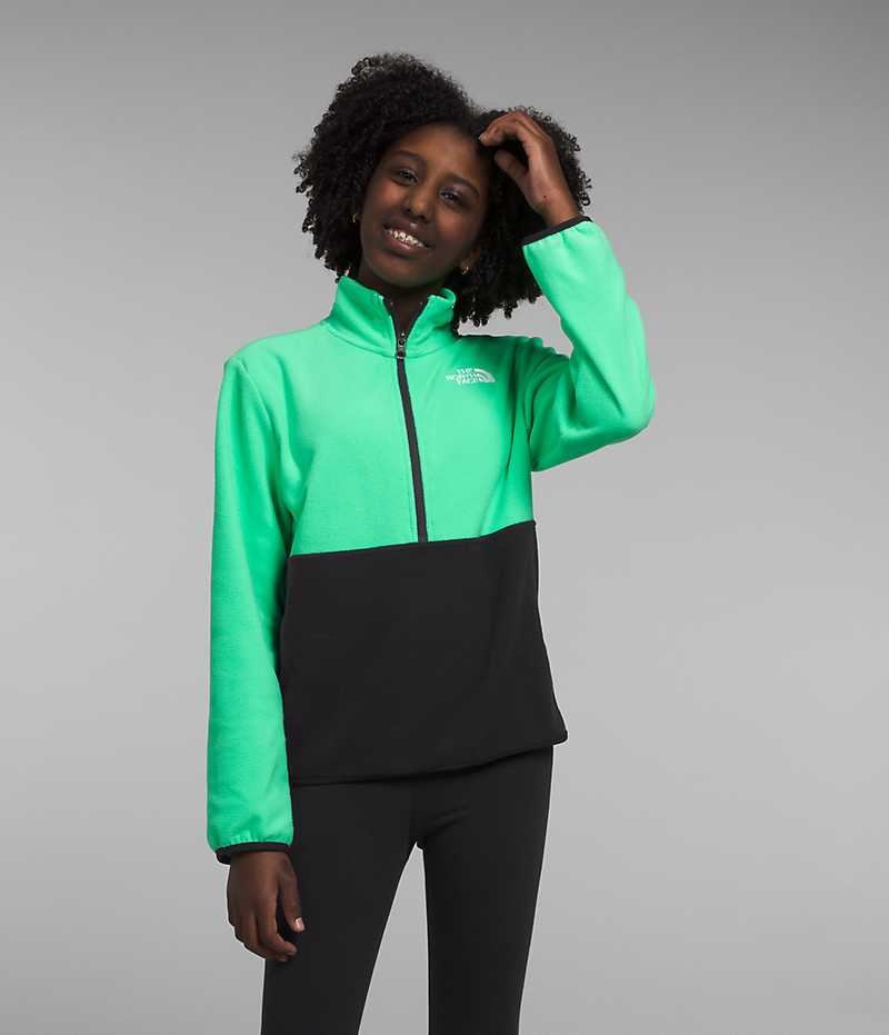 The North Face Glacier ¼-Zip Pullover Pige Grøn | DK UODHB