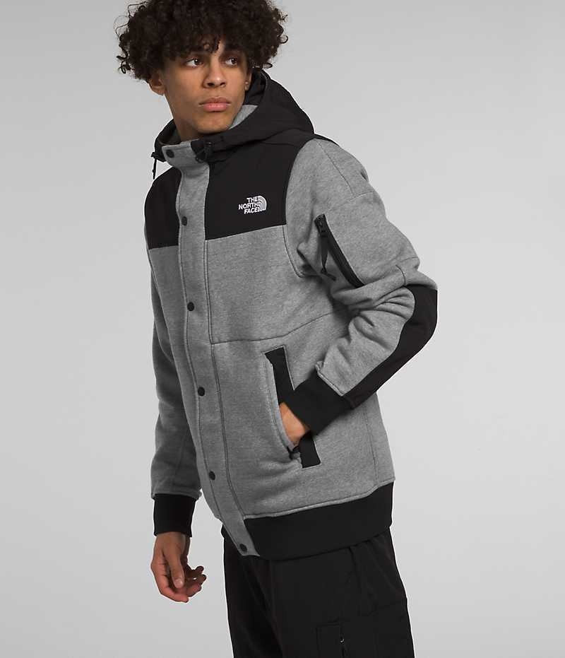 The North Face Highrail Fleece Jakker Herre Grå Sort | DK LQIRY