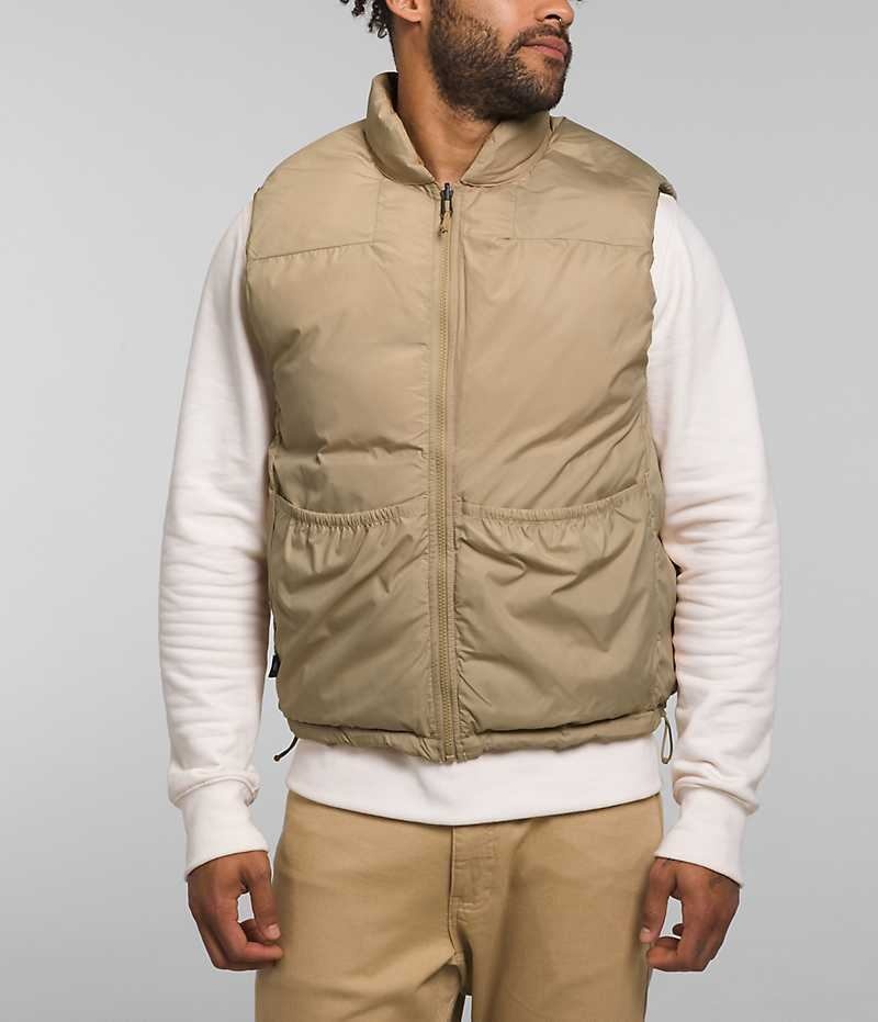 The North Face Lhotse Reversible Dunvest Herre Khaki | DANMARK ECBKR