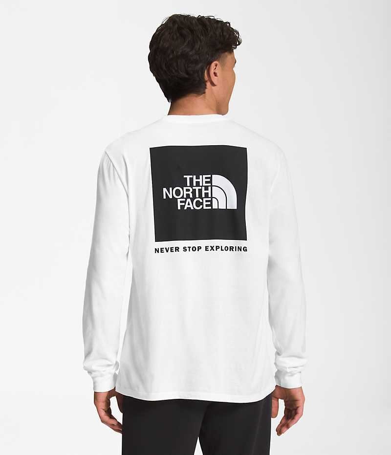 The North Face Long Sleeve Box NSE T-Shirt Herre Hvide | DANMARK PDHRB