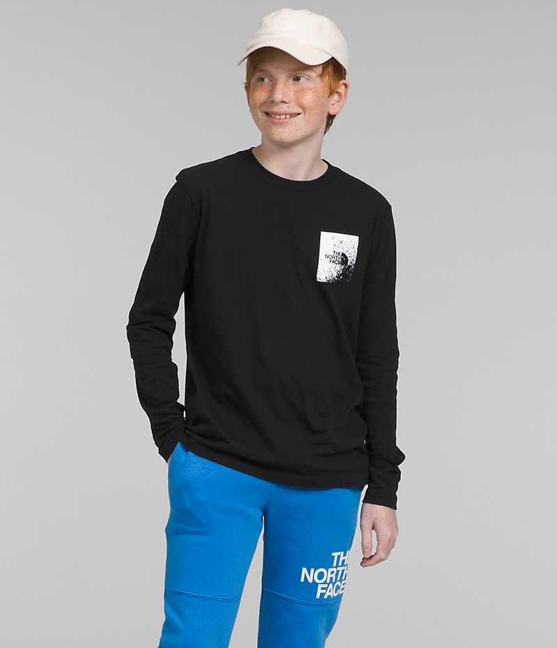 The North Face Long Sleeve Grafisk T-Shirt Drenge Sort | DK MWRUE