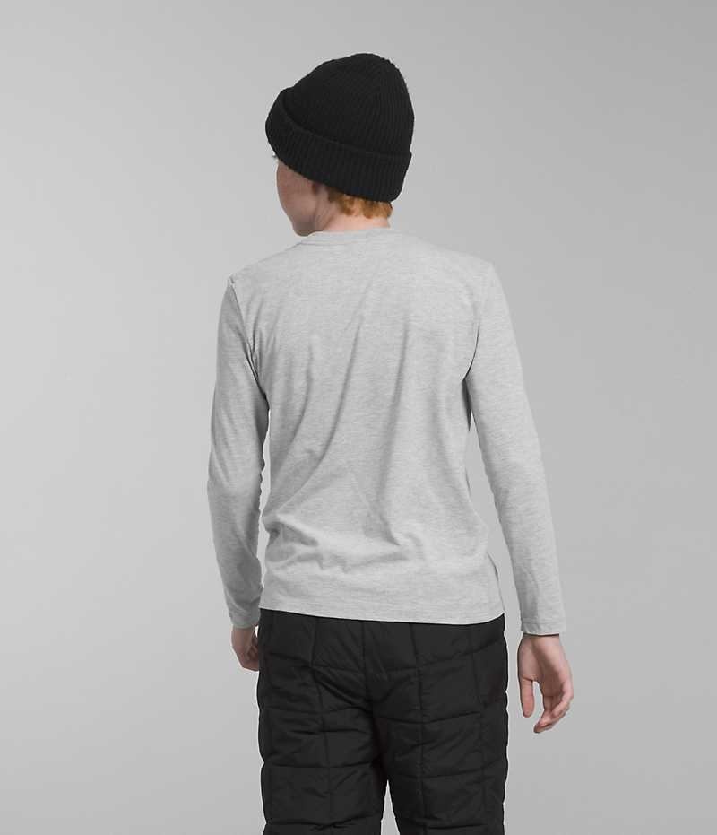 The North Face Long Sleeve Grafisk T-Shirt Drenge Lysegrå | DANMARK TSWQD