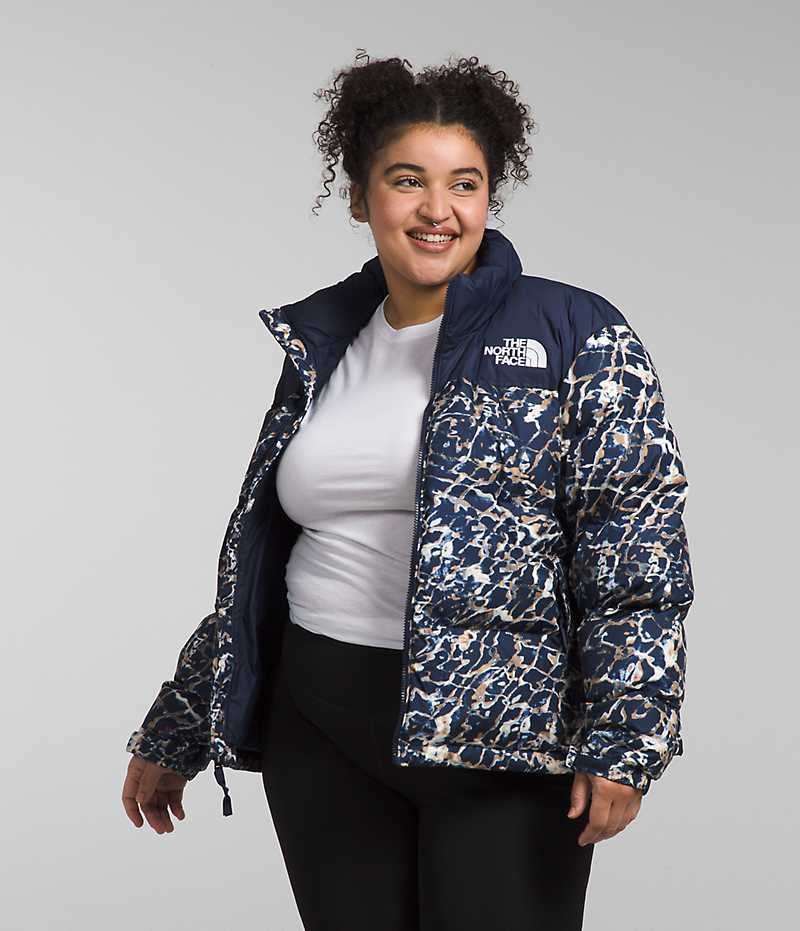 The North Face Plus 1996 Retro Nuptse Dunjakke Dame Mørkeblå | DK CARYG