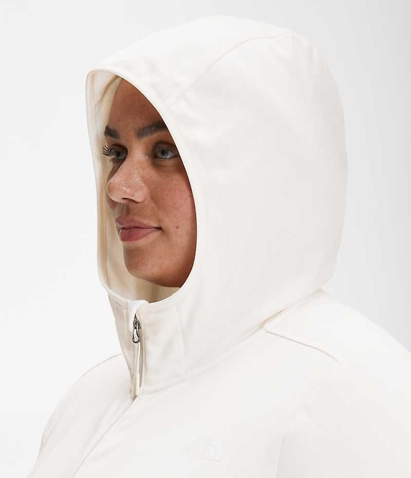 The North Face Plus Canyonlands Hoodie Fleece Jakker Dame Hvide | DANMARK IONXM