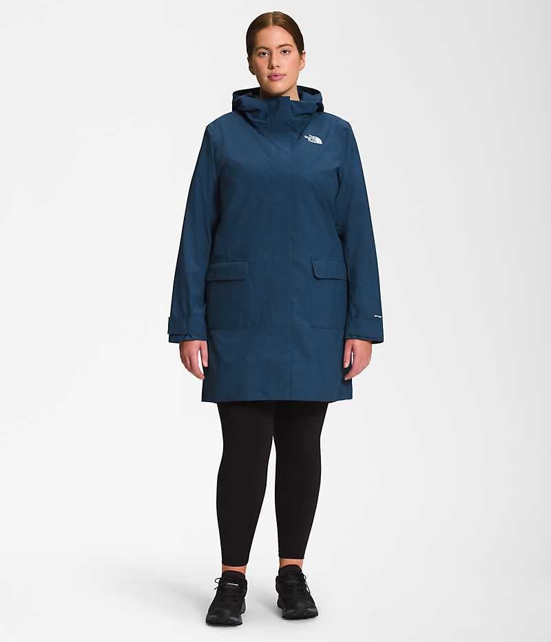 The North Face Plus City Breeze Rain II Parka Dame Blå | DK MYLRB