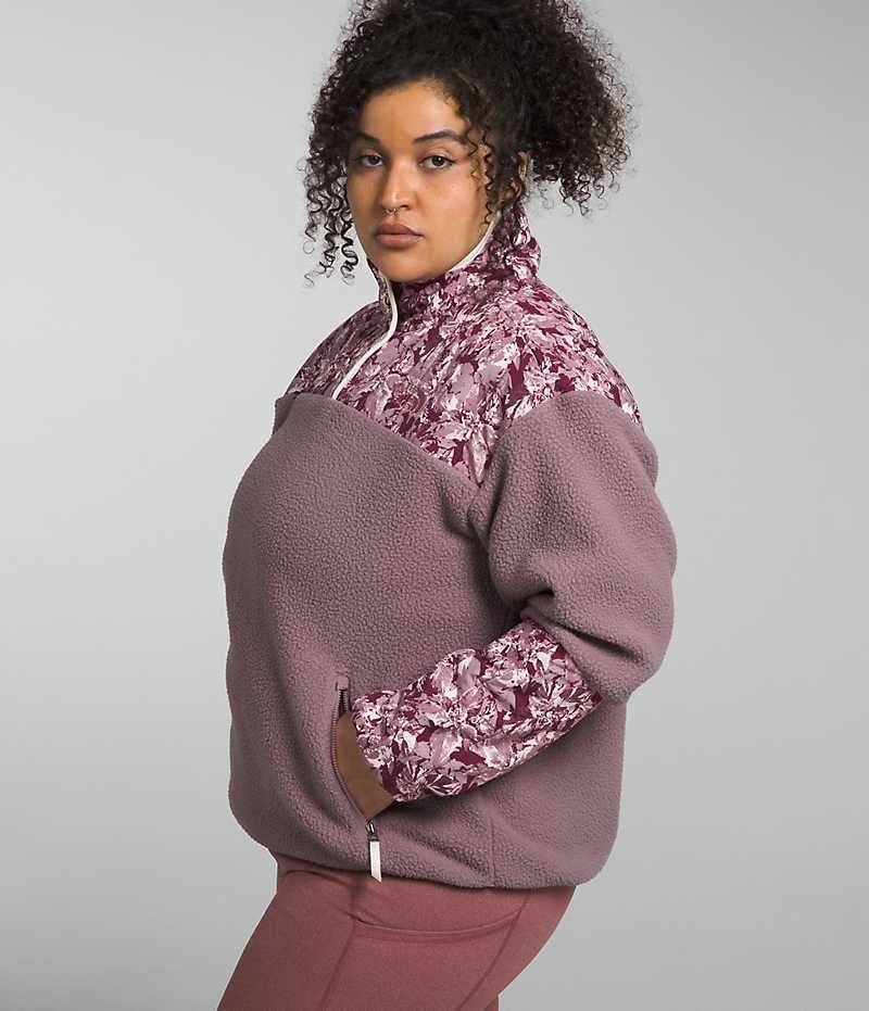 The North Face Plus Cragmont Fleece ¼-Snap Pullover Dame Fuchsia | DK BXALT