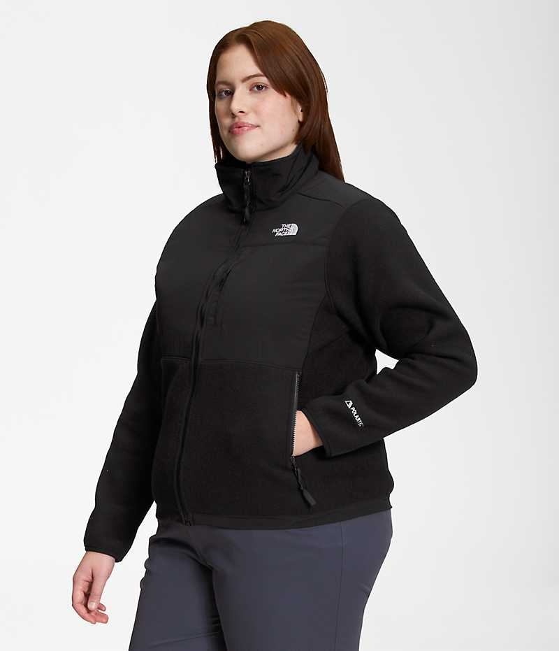 The North Face Plus Denali Fleece Jakker Dame Sort | DK EYTLX