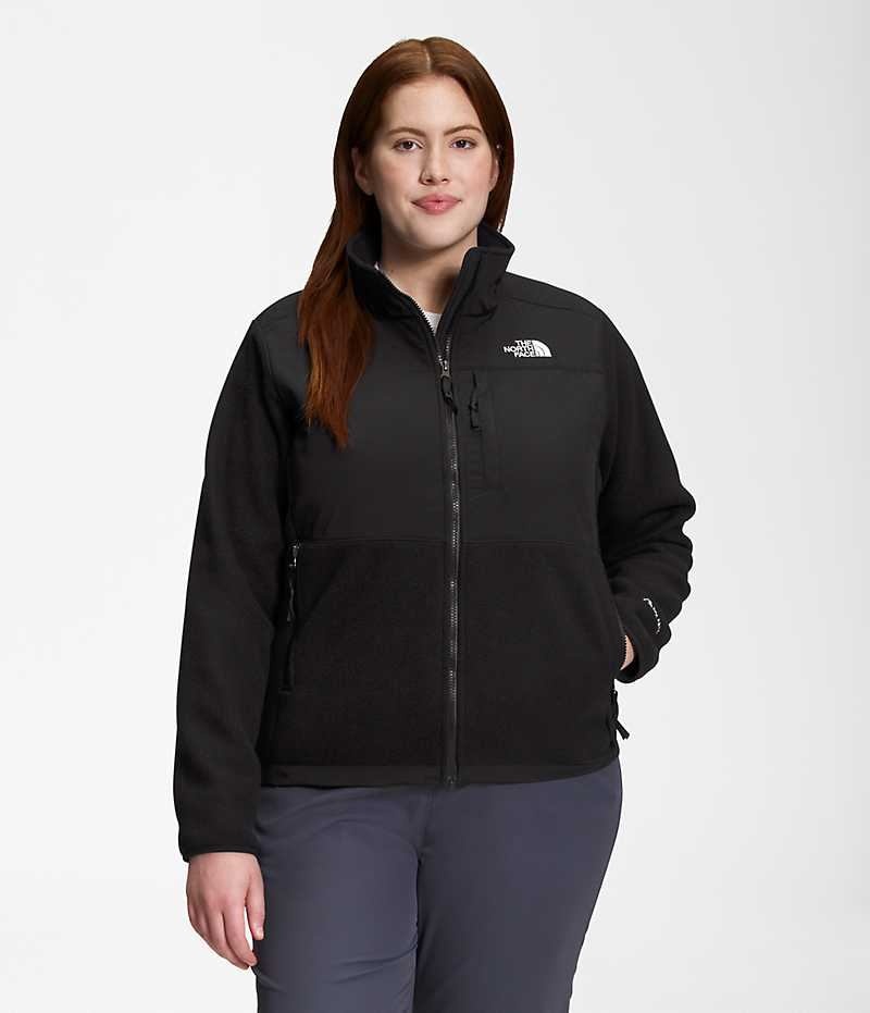 The North Face Plus Denali Fleece Jakker Dame Sort | DK EYTLX