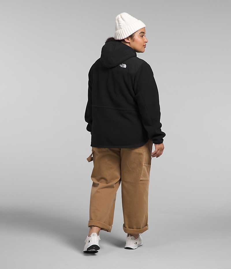 The North Face Plus Denali Hoodie Fleece Jakker Dame Sort | DK BGDHT