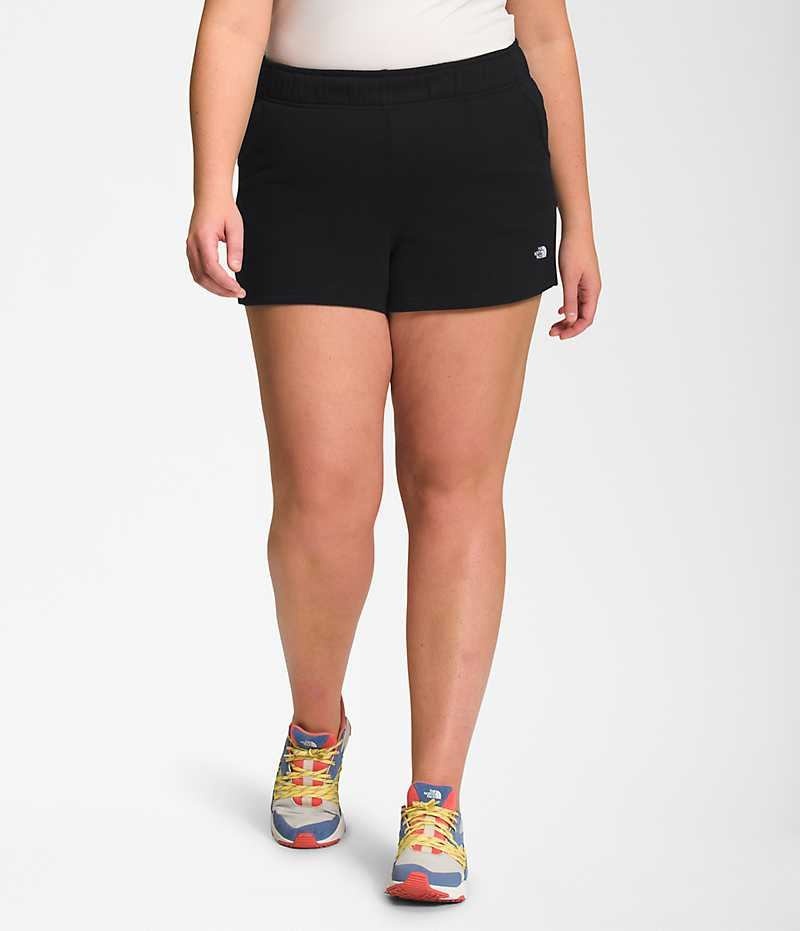 The North Face Plus Half Dome Fleece Shorts Dame Sort | DK UYRDA