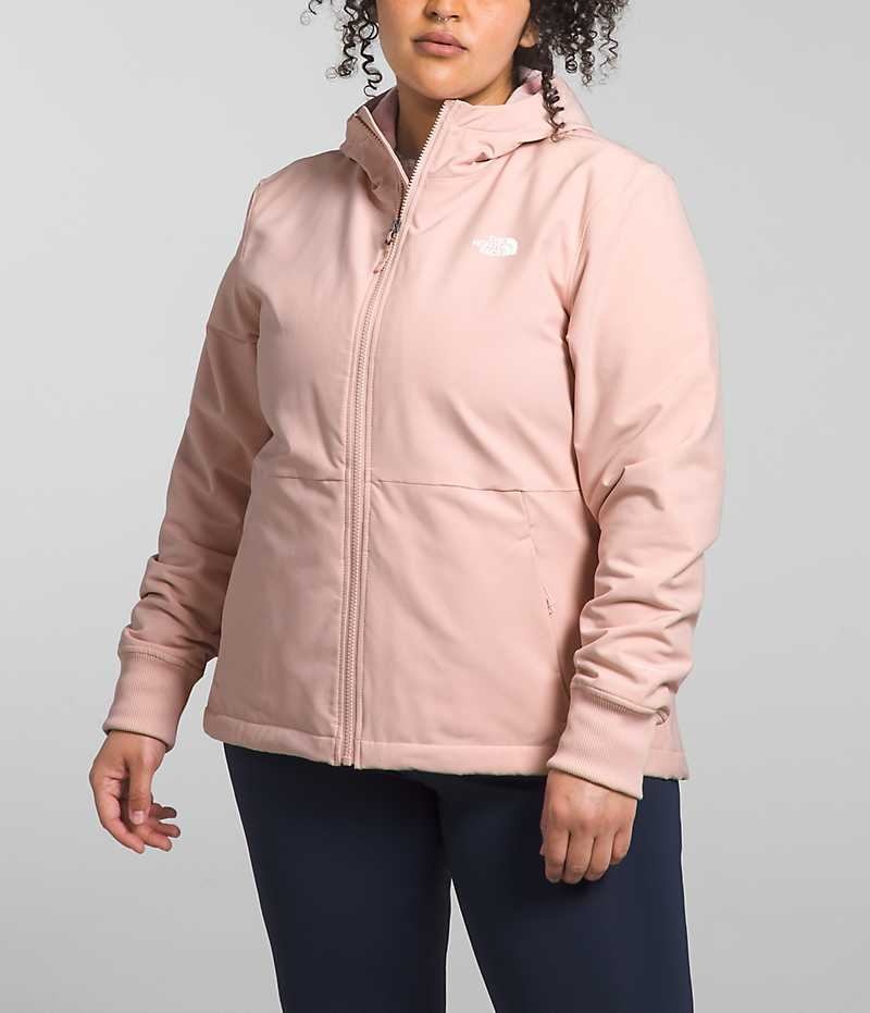 The North Face Plus Shelbe Raschel Hoodie Softshell Jakke Dame Lyserød | DK DWTFG