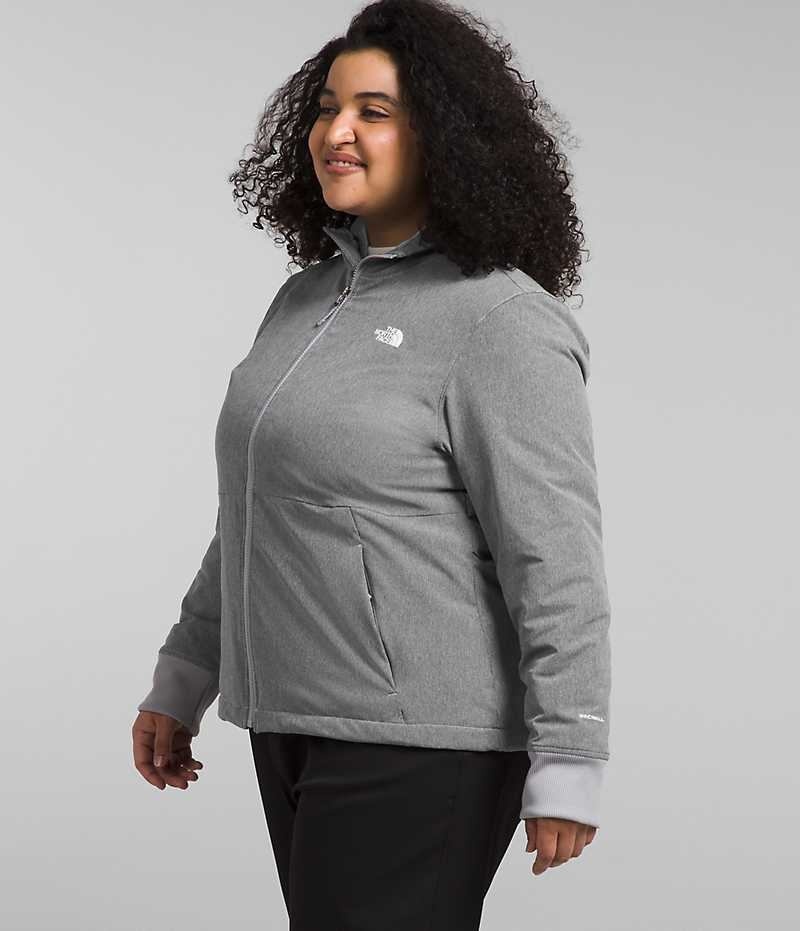 The North Face Plus Shelbe Raschel Hoodie Softshell Jakke Dame Grå | DANMARK HCRYV