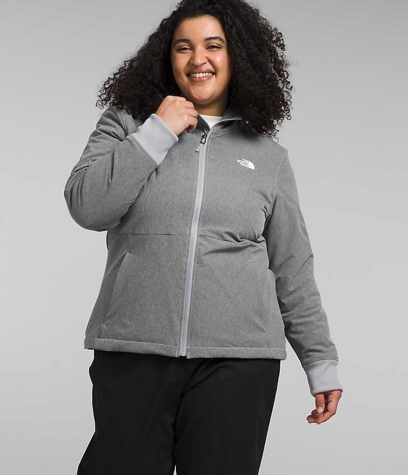 The North Face Plus Shelbe Raschel Hoodie Softshell Jakke Dame Grå | DANMARK HCRYV