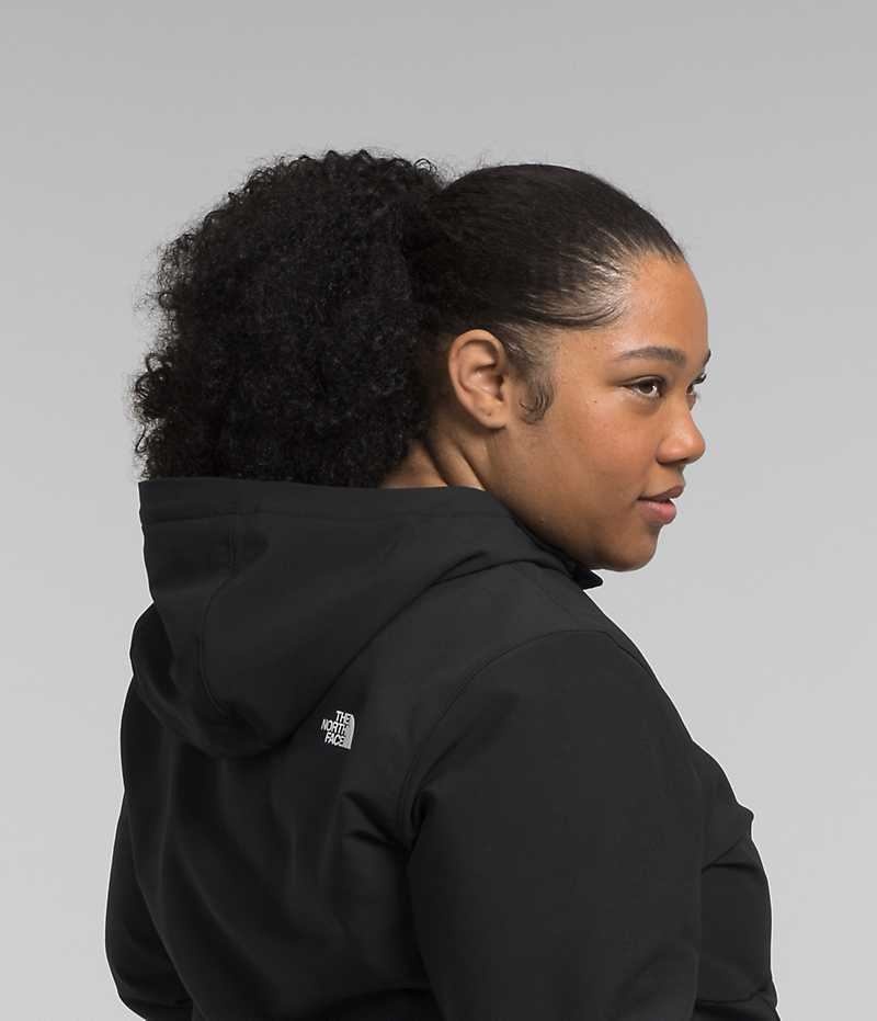 The North Face Plus Shelbe Raschel Hoodie Softshell Jakke Dame Sort | DK PAYSO