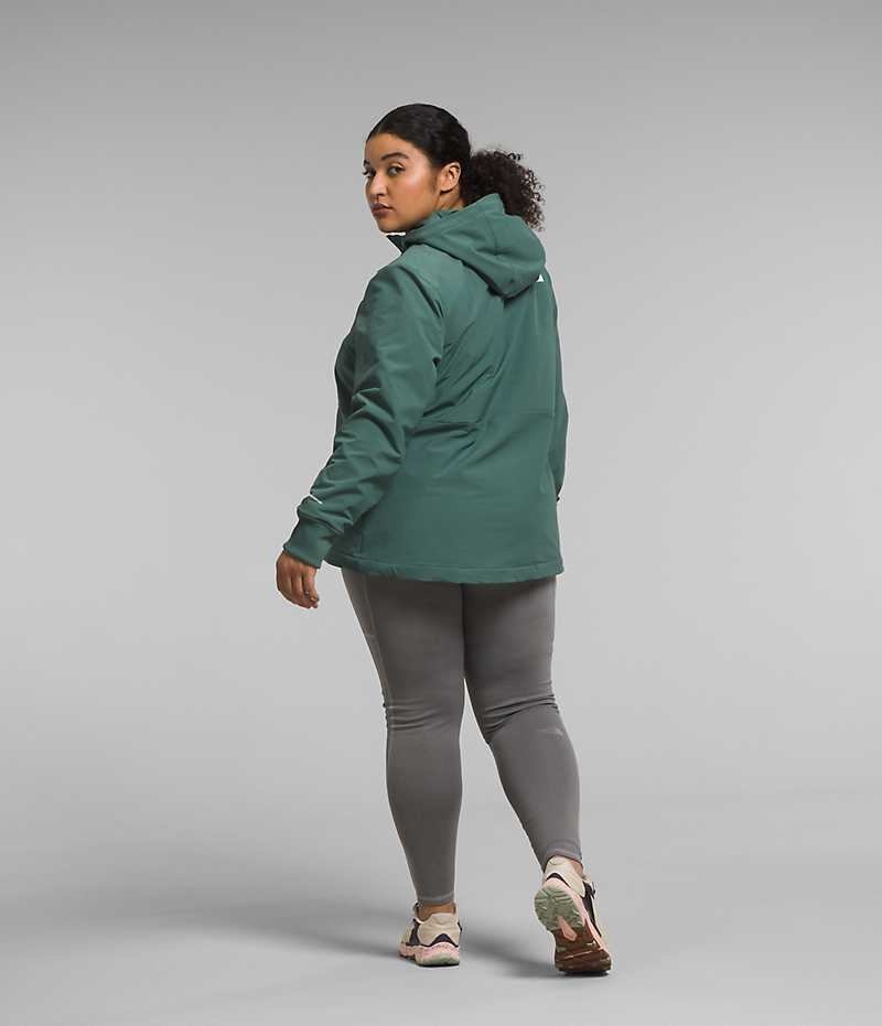 The North Face Plus Shelbe Raschel Hoodie Softshell Jakke Dame Grøn | DANMARK IEBFM