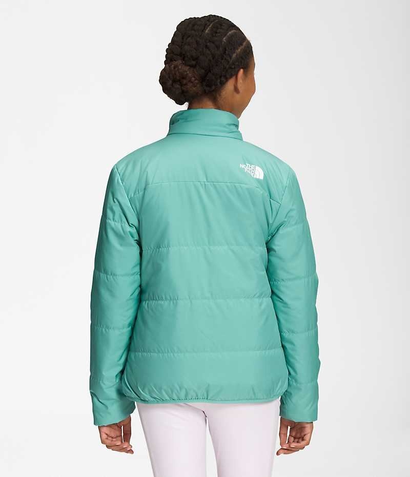 The North Face Reversible Mossbud Fleece Jakker Pige Turkis | DANMARK WJVIH