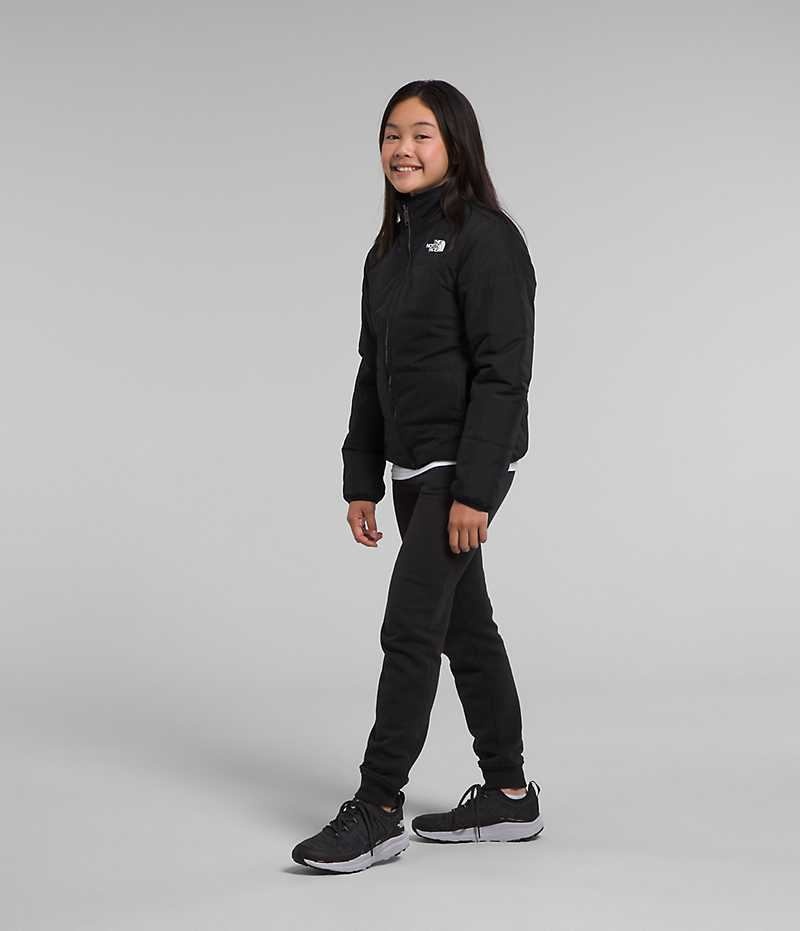 The North Face Reversible Mossbud Fleece Jakker Pige Sort | DK UHGCO