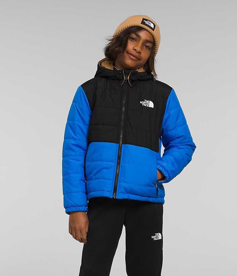 The North Face Reversible Mt Chimbo Full-Zip Hætte Fleece Jakker Drenge Blå | DANMARK DWESF