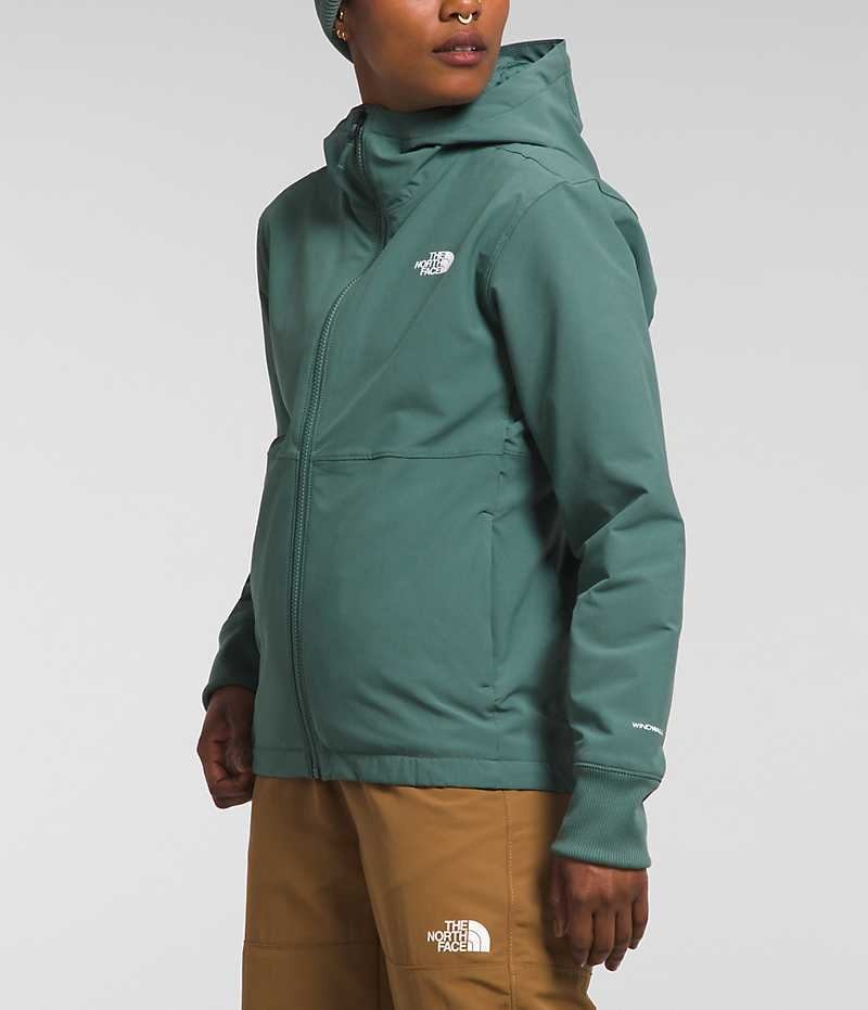 The North Face Shelbe Raschel Hoodie Softshell Jakke Dame Grøn | DANMARK HJUMY