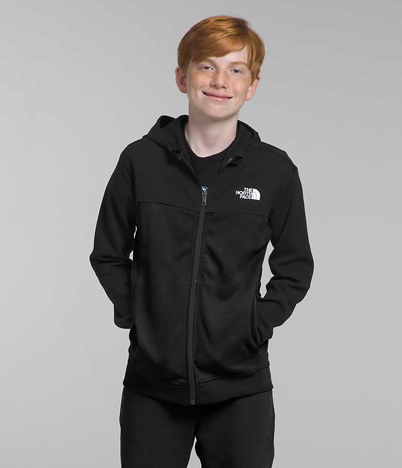 The North Face TNF™ Tech Full-Zip Hoodie Fleece Jakker Drenge Sort | DK TEGJC