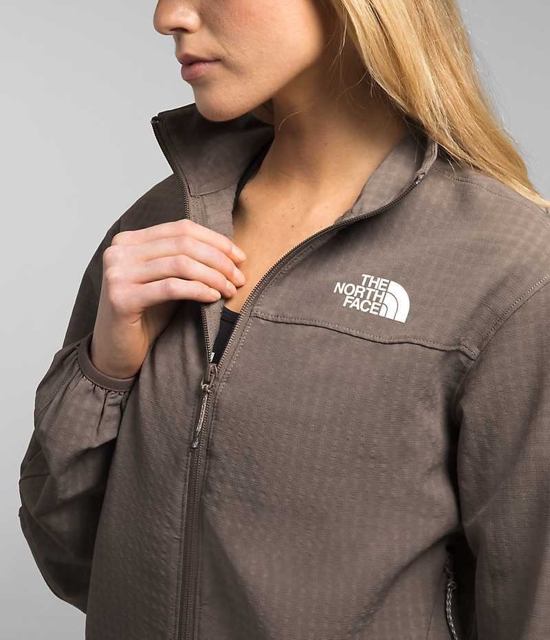 The North Face Tekware™ Grid Full-Zip Fleece Jakker Dame Brune | DANMARK QXKUJ