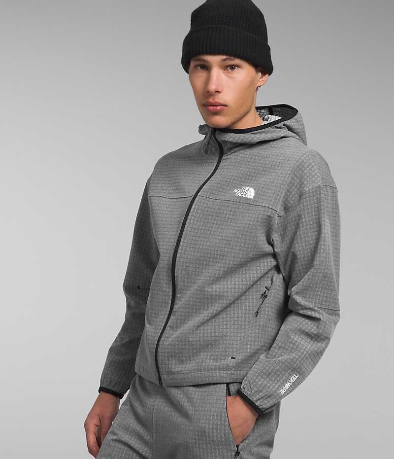 The North Face Tekware™ Grid Hoodie Fleece Jakker Herre Grå | DANMARK AQUBL