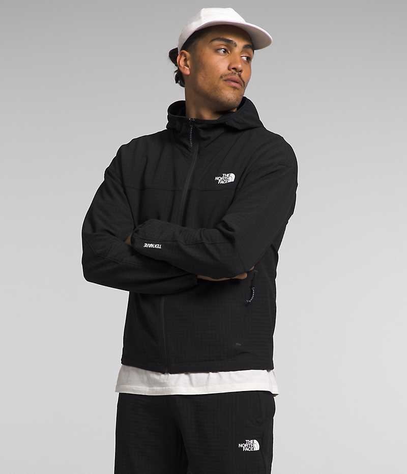 The North Face Tekware™ Grid Hoodie Fleece Jakker Herre Sort | DANMARK QZIUD