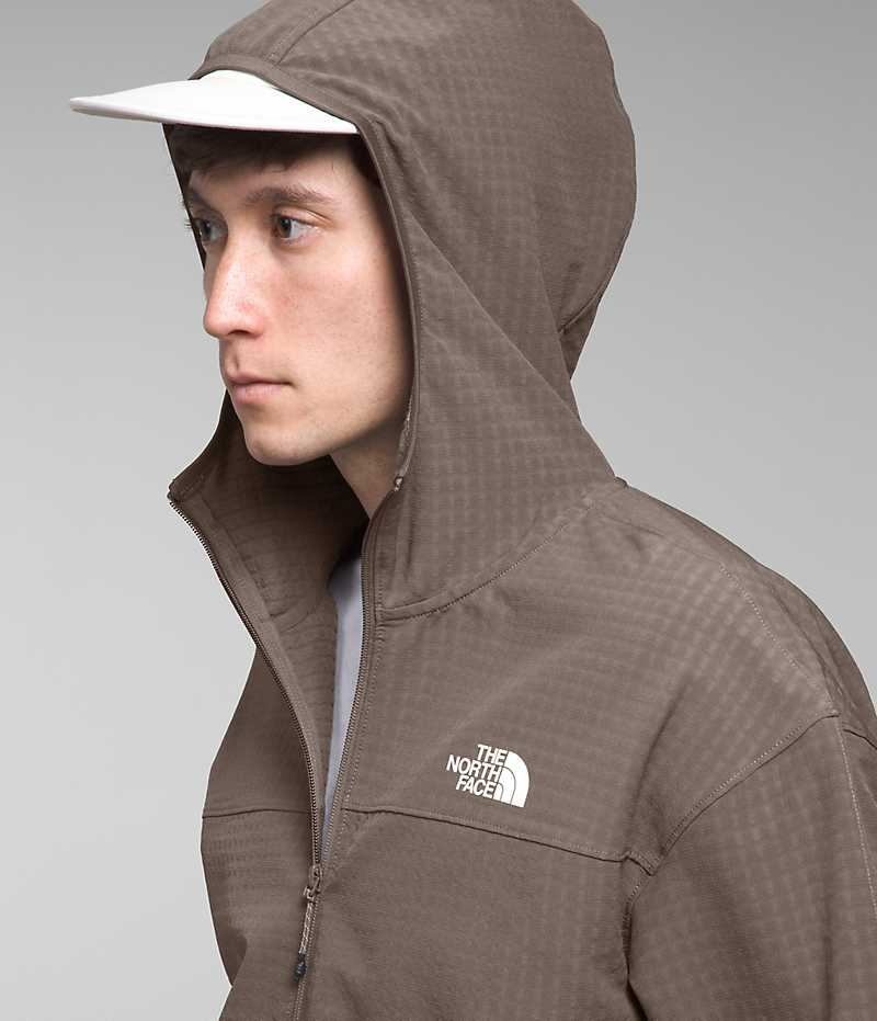 The North Face Tekware™ Grid Hoodie Fleece Jakker Herre Brune | DK ZDEXV