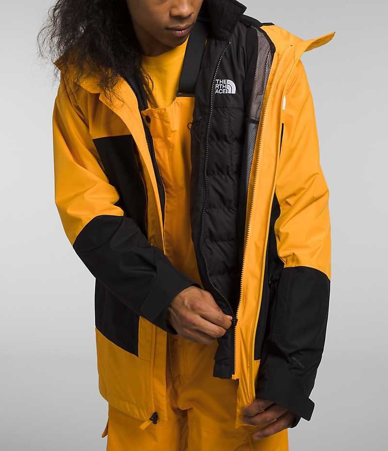 The North Face ThermoBall™ Eco Snow Triclimate® Hættejakke Herre Guld Sort | DK DNGRU