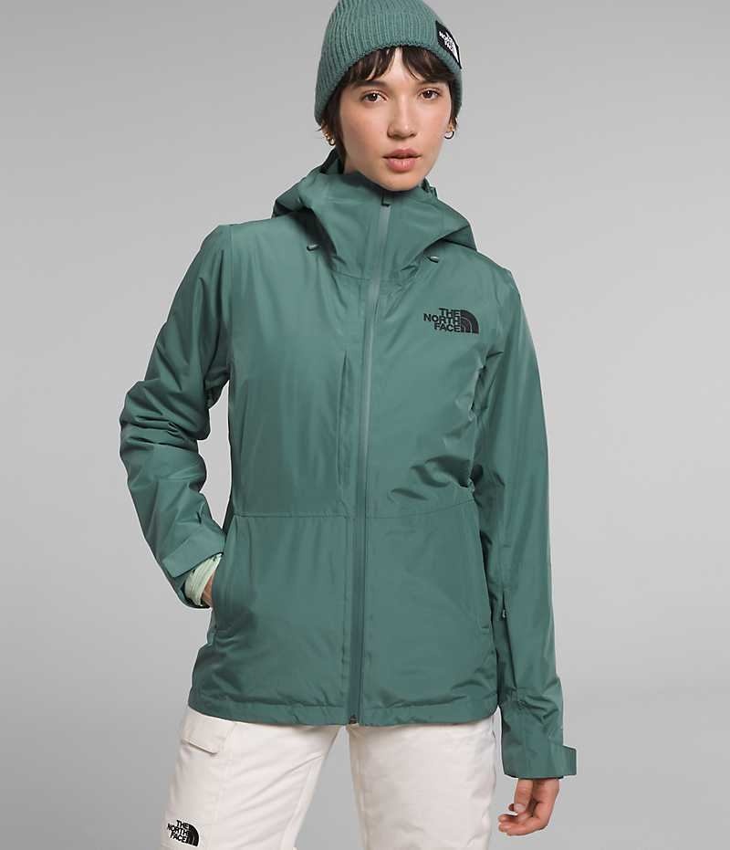 The North Face ThermoBall™ Eco Snow Triclimate® Isolerede Jakker Dame Grøn | DANMARK ZGHCK