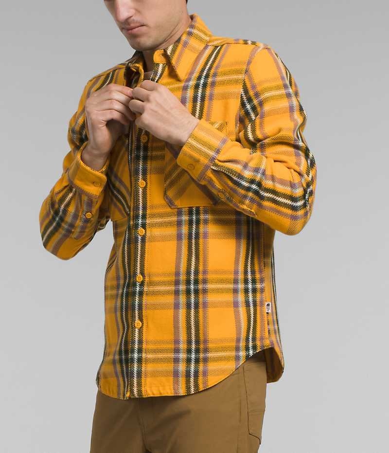 The North Face Valley Twill Flannel Skjorte Herre Guld | DANMARK TBXFH