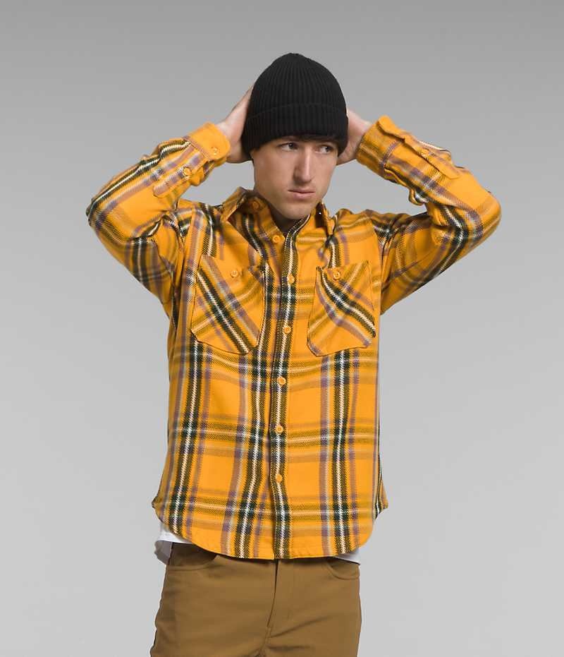 The North Face Valley Twill Flannel Skjorte Herre Guld | DANMARK TBXFH