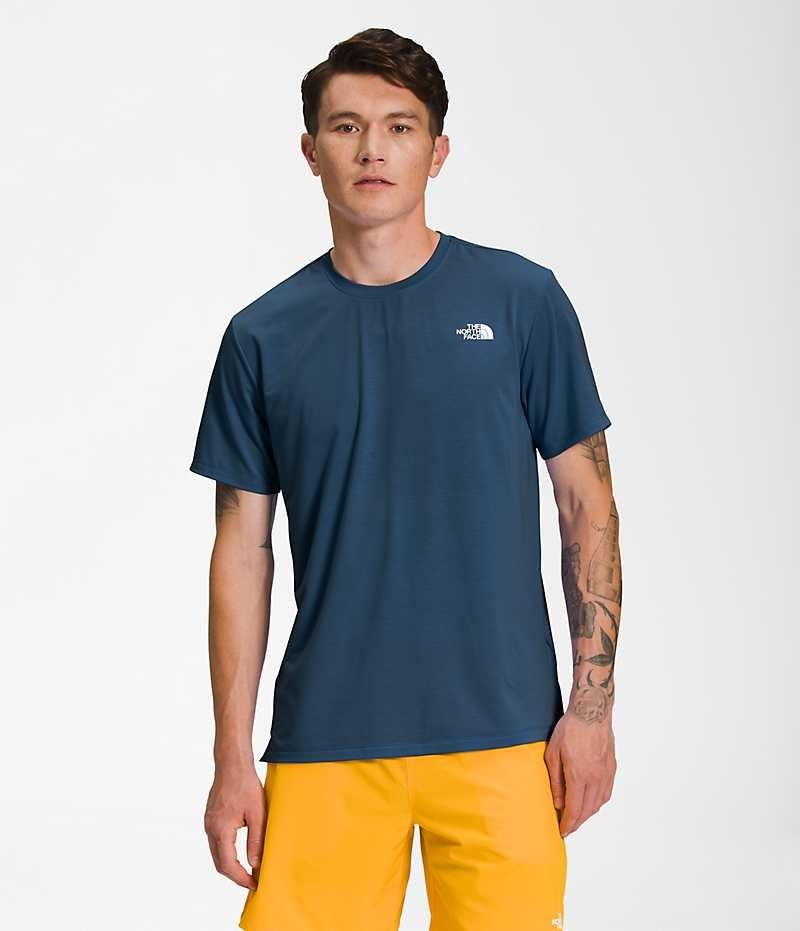 The North Face Wander Kort Sleeve T-Shirt Herre Blå | DK NSVAU