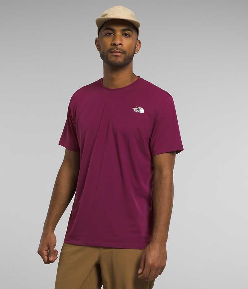 The North Face Wander Kort Sleeve T-Shirt Herre Fuchsia | DK QPWMA