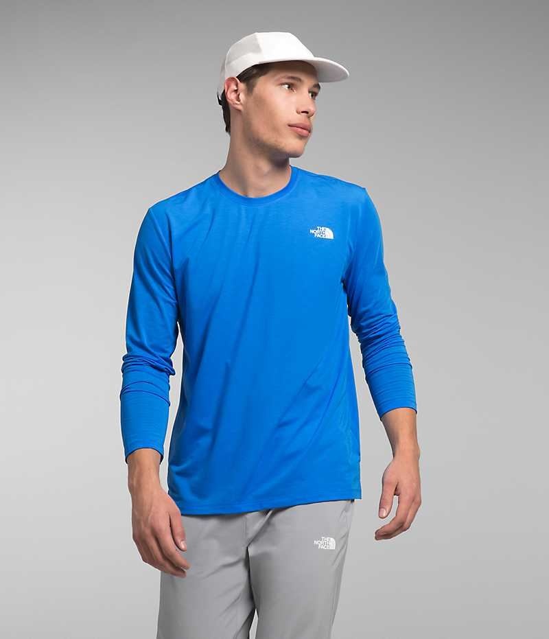 The North Face Wander Long Sleeve T-Shirt Herre Blå | DK WXSPB